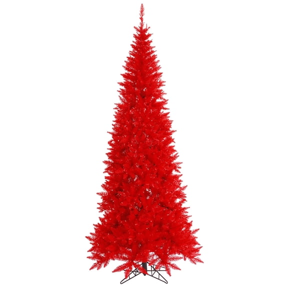 Vickerman 10' Red Fir Slim Artificial Christmas Tree Unlit, Seasonal Indoor Home Decor
