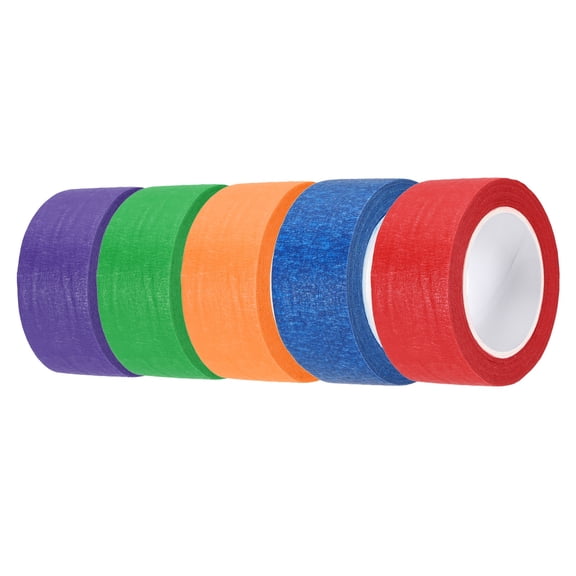 5pcs 1" x 11 Yard Colored Masking Tape, Dark Blue Dark Green Red Orange Purple