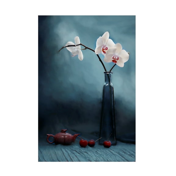 Canvas Wall Art - Lydia Jacobs 'Orchid And Cherry' Wall Art for Living Room, Bedroom, or Office Décor by Trademark Fine Art - 12 x 19 Inches