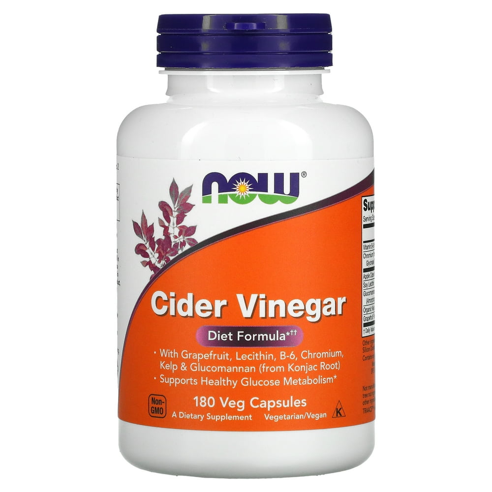 Now Foods Apple Cider Vinegar Capsules, 500 Mg, 180 Ct