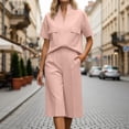 thumbnail image 2 of Summer Short Sets for Women Soft Comfortable Short Sleeve Top and Elastic Waist Shorts 2 Piece Matching Sets Summer Outfits for Relaxation, 2 of 4