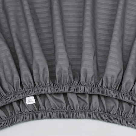 MAINSTAYS SUPER SOFT BRUSHED MICROFIBER BED SHEET SET, SOOTHING GRAY EMBOSSED STRIPE, QUEEN, 4 PIECE