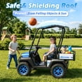 thumbnail image 4 of TOKTOO 24V Kids Golf Cart, 24 volt Ride on Toys, 2 Seater 24 Volt Powered Electric Ride On Car for Big kids, Ride on Truck for Aged 3-8 Years, With Remote Control, Detachable Awning, Blue, 4 of 9