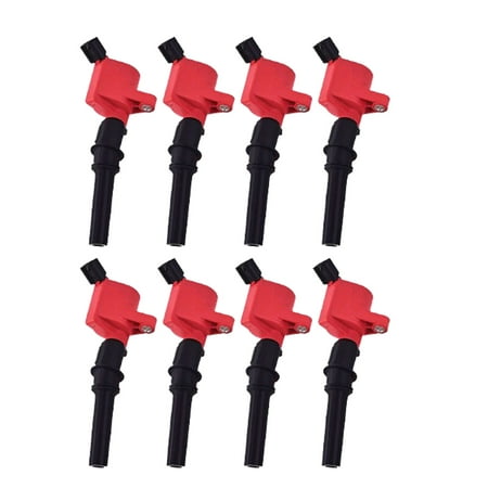 Set of 8 ISA Ignition Coil and 8 Motorcraft Spark Plugs  Compatible with 1998-2008 Ford F-150 F53 Excursion F-250 E-150 E-250 4.6L 5.4L V8 Replacement for DG508