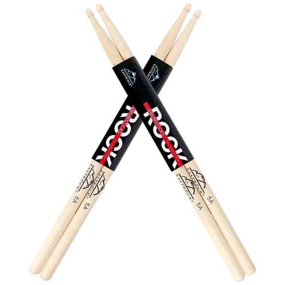 EASTROCK 5A Maple Drumsticks (2 Pair) – Durable Maple Wood, Professional Teardrop Tip, Non-Slip Grip for Drum Set Practice & Performance