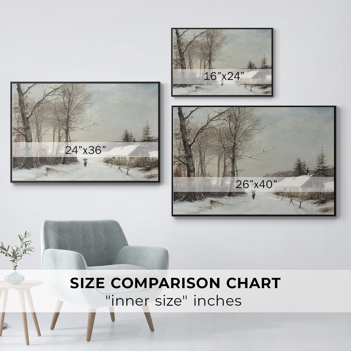 Vintage Landscape-CCLXXVIII By Wexford Home Framed in Black Wood Gallery Wrapped Canvas 25 in. x 37 in.