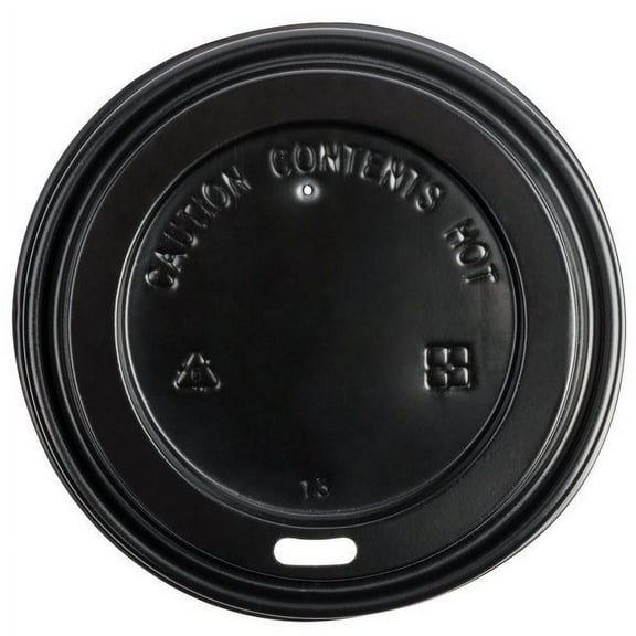 Black Hot Paper Cup Travel Lid for Ripple Hot Cups - 100pk
