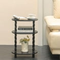 thumbnail image 6 of Black Side Table, 3-Tier Small Oval End Table, Modern Night Stand Wood Accent Table for Living Room, Bedroom, Black, 6 of 16
