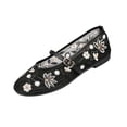 thumbnail image 3 of Willtoo Mesh Embroidered Flats for Women Flower Mary Jane Flats Ballet Shoes Round Toe Slip On Ballerina Floral Shoes, 3 of 5
