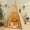 Khaki, variant on Teepee Tent for Kids Stripe Padded Mat Foldable Dark Tone Grey Play Tents for Girl and Boy with Carry Case Wooden Pole Printing Canvas Tepee Playhouse for Child Indoor Outdoor