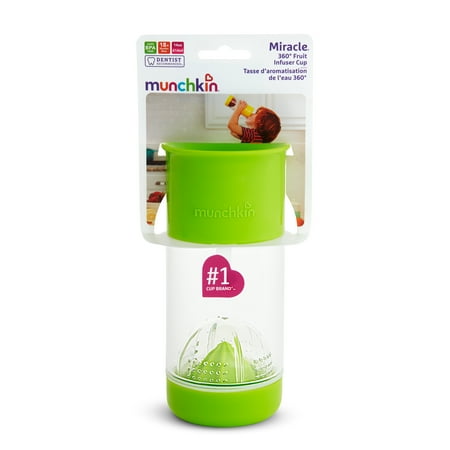 Munchkin Miracle 360 Fruit Infuser Sippy Cup, 14 Ounce, Green