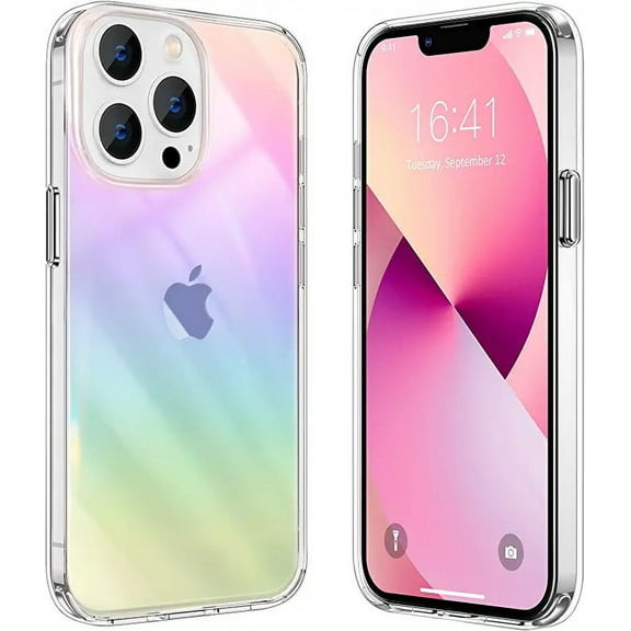 iPhone 14 Pro Case Clear Iridescent Case, for iPhone 14 Pro 6.1 inch Women Girls Protective ShockProof Case, Soft TPU Color Changing Rainbow Slim Thin Protective Anti-Slip Anti-Scratch Phone Case