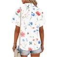 thumbnail image 4 of Generic Womens Linen Button Down Shirts Short Sleeve Casual Blouses V Neck Outfits Summer Spring Clothes 2026, 4 of 5