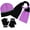 Black/Purple-1250, variant on Girls 3-Piece Winter Hat, Scarf & Glove Set – Cozy Knit Beanie Accessories for Kids – Warm Cold Weather Gear