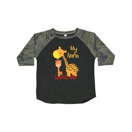 

Inktastic My Nana Loves Me Giraffe Gift Toddler Boy or Toddler Girl T-Shirt