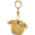 thumbnail image 2 of 14K Yellow Gold 3-D Nantucket Basket Moveable Lid Charm (16 X 16.9) Made In United States k7803, 2 of 5