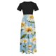 thumbnail image 5 of Puntoco Vestido De Mujer De Manga Corta Con Estampado Floral Estilo Resort Falda Larga De Manga Corta Y Cuello Redondo Negro Xxl,Regalos Para Mujer Joven, 5 of 5