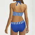 thumbnail image 4 of ITSAME Plus Size Swimsuit for Womens, Tankini Tops with Bikini Bottoms Striped Prints Bathing Suit 2-Piece Blue M, 4 of 6