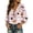 Pink, variant on Domzest Halloween Shirts for Women Spider Web Star Printed 3/4 Sleeve Shirt V Neck Tie Front Cute Pumpkin Bat Graphic Blouse Saffron XXL