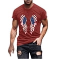 thumbnail image 2 of T Shirts for Men Clearance under $5 Independence Day Printing Short Sleeve Round Neck Shirts for Men Pullover Men's T-Shirt Shirts for Men Red M, 2 of 5