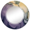 thumbnail image 2 of Designart "Ink Clouds of Purple and Grey Marble III" Fractals Round Wall Mirror - Modern Oval Printed Decorative Oversized Mirror - Multiple Color Options, 2 of 4