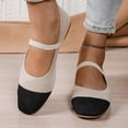 thumbnail image 5 of Xfvqtps Womens Flats Shoes Knit Color Block Slip on Ballet Comfortable Dressy Mary Jane Flat Beige, 5 of 9