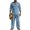 Light Blue, variant on LTTVQM Men's Wrinkle Resistant Lightweight Vacation Cotton Linen Two Piece Outfit Camp Collar Shirt Wide Leg Pants Casual Daily Long Sleeve Holiday Suit Top Light Blue S