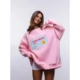 thumbnail image 4 of Bornladies-Sudadera cálida con estampado para mujer, sudaderas holgadas con cuello redondo, sudaderas con capucha elegantes de gran tamaño, jersey informal de moda para otoño e invierno para oficina, 4 of 5