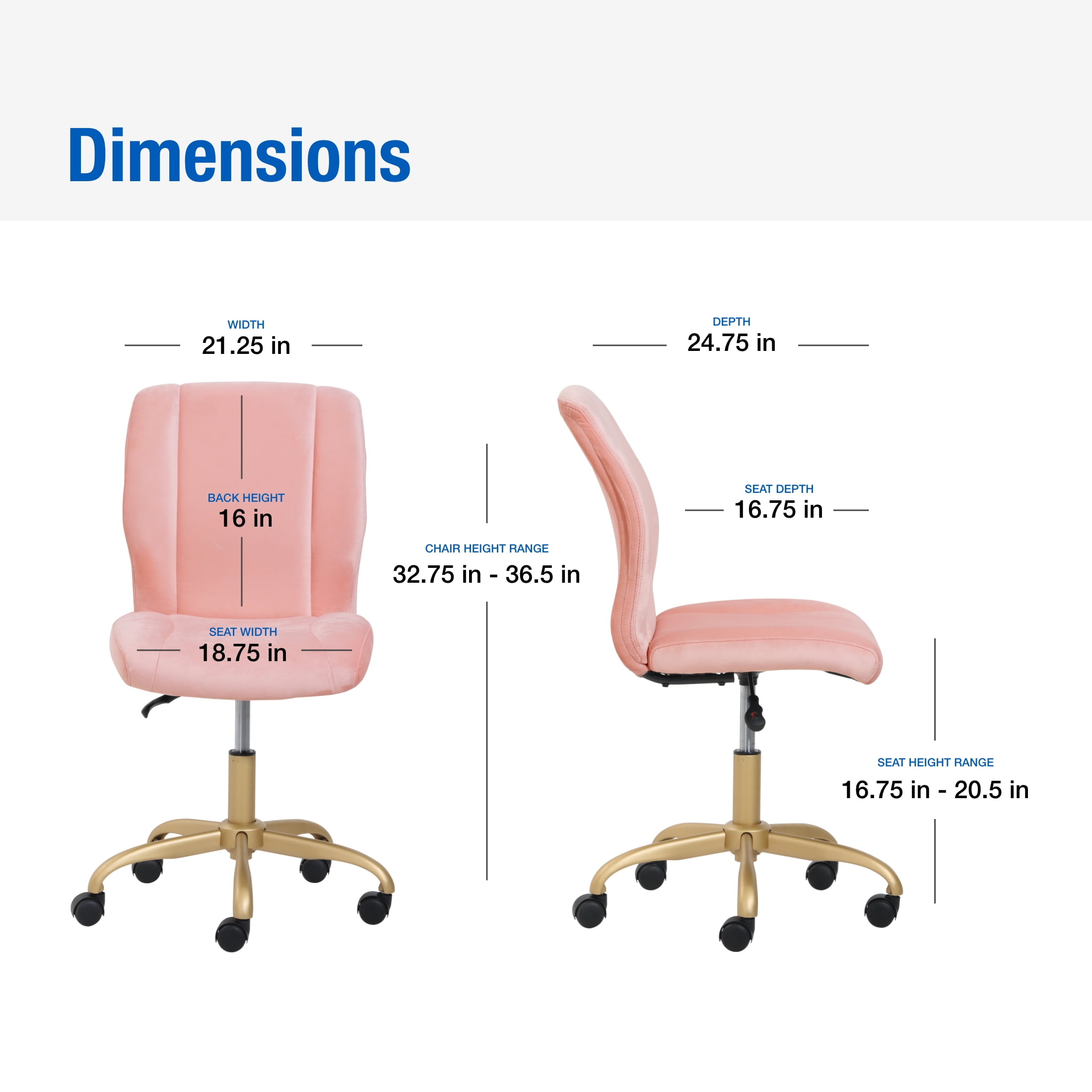 Mainstays pink office chair discount