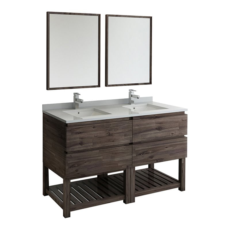 Formosa 60 Floor Standing Double Sink, Mirror For Double Sink Vanity