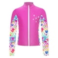 thumbnail image 3 of YONGHS Kids Girls Gym Workout Athletic Sport Jacket Figure Ice Skating Long Sleeve Zipper Top Coat Hot Pink 8, 3 of 7