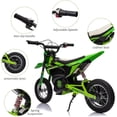 thumbnail image 2 of Lumiparty 24V Electric Off-Road Motorcycle, 250W Motor 13.6MPH Fast Speed Motocross Dirt Bike, Twist Grip Throttle, Metal Suspension, Air-Filled Tires, for Kids Teens Age 8+, Green, 2 of 8