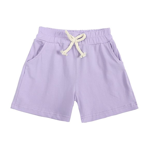 Gubotare Boys Pajama Shorts Baby Boys Girls Sport Shorts Summer Solid Cotton Jogger Active Shorts Casual Pants 12 18 Months (Purple,12-18 Months）