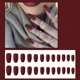 thumbnail image 1 of Uñas postizas de diseño elegante, 24 piezas en tono vino claro mate, forma de ataúd y ballet, ABS de alta calidad, fácil aplicación, múltiples ocasiones., 1 of 6