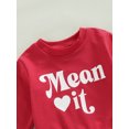 thumbnail image 5 of Bagilaanoe 2pcs Toddler Baby Girl Long Pants Set Letter Print Long Sleeve Sweatshirts Tops + Flare Trousers 6M 12M 18M 24M 3T 4T Kids Valentine's Day Outfits, 5 of 8