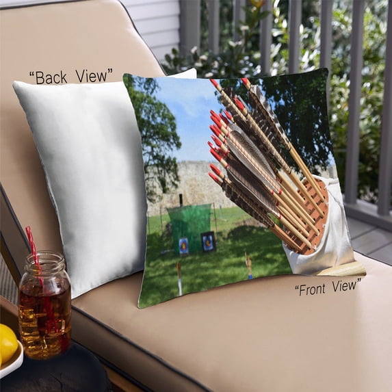 Ahgly Company Sports Archery Outdoor Throw Pillow, 18 inch by 18 inch