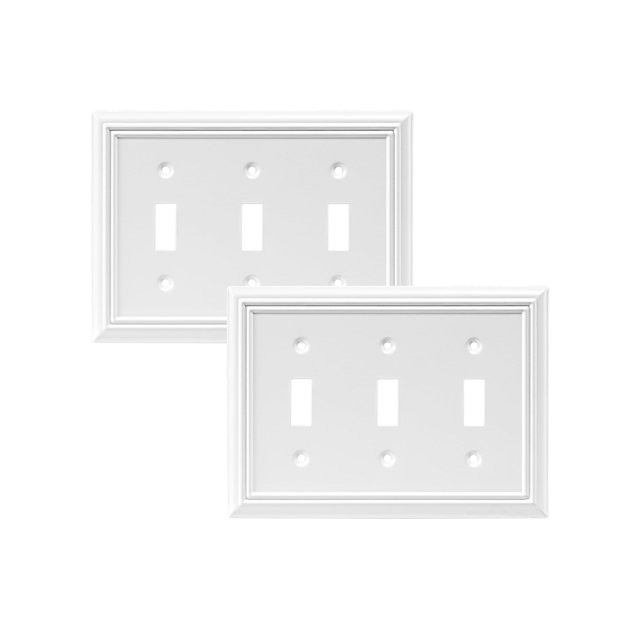Cubierta para placa de interruptores DEWENWILS, triple palanca, 3 elementos, blanca (paquete de 2)