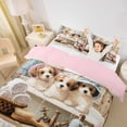 thumbnail image 3 of Homewish Cute Maltese Dog Twin Duvet Cover,Pink Peony Flower Twin Bedding,Cream,Pink Reversible,2pcs,1 Duvet Cover and 1 Pillowcase, 3 of 6