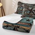 thumbnail image 4 of Erosebridal Rustic Texas Stars Twin Quilt Set,Vintage Wood Western Twin Coverlet Set For Boys,2-Piece, 4 of 7