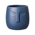 thumbnail image 1 of Maceta abstracta, muebles de arte simple, maceta verde para plantas, adecuada para la entrada de la sala de estar (azul oscuro, 12 * 12 * 12,5 agujeros), 1 of 4