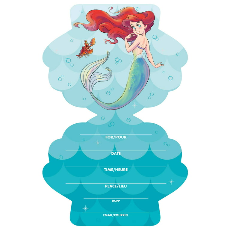 Little Mermaid Invitation  Mermaid Princess Ariel Invites