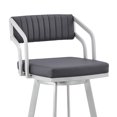 thumbnail image 5 of Capri 30" Swivel Slate Gray Faux Leather and Silver Metal Bar Stool, 5 of 13