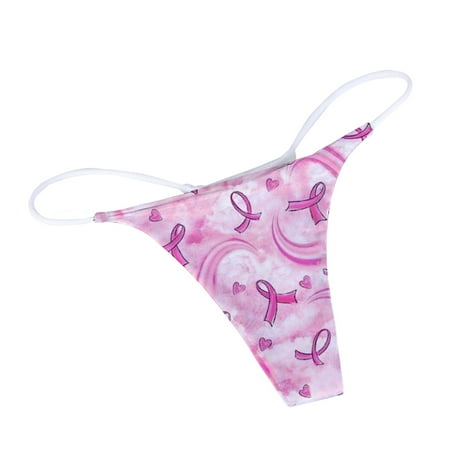 

ZHAGHMIN Soft T Back Womens Panties Underwear Floral Print Thin Strap Thongs Lingerie Ladies Bikini Briefs Tanga Mujer Hot Pink SizeL