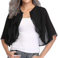 thumbnail image 2 of Cárdigan corto para mujer, Top de gasa con frente abierto, Bolero, Tops cortos de manga corta, 2 of 5