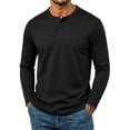 thumbnail image 4 of Men's Long Sleeve Henley Shirts Lightweight 3-Button Fashion Casual T-Shirts Quick Dry Soft Basic Pullover Tops, 4 of 8