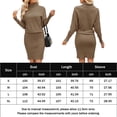 thumbnail image 2 of Vestido De Manga Larga Con Alas De Murciélago Vestido de suéter casual para mujer Vestido de cuello alto de punto de color sólido Vestido corto de suéter Ygjytge Caqui Xl para Mujer, 2 of 7
