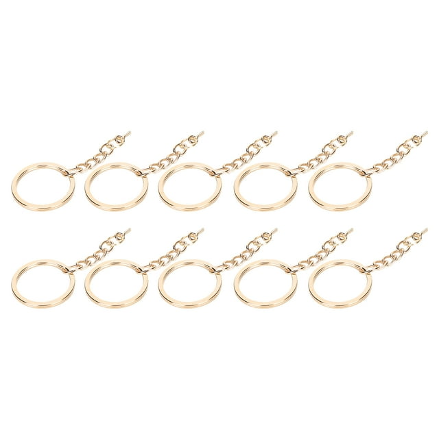 10pcs DIY Key With Chain Portable Metal Key Chain Eye Screw Jewelry Pendant Accessory