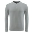 thumbnail image 2 of Maplenight Athletic Shirts for Men Long Sleeve Crew Neck Running Tee Tops Solid Color Button Down Slim Fitting under Shirt, 2 of 8