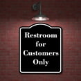 thumbnail image 2 of Restroom for Customers Only BLACK Aluminum Composite Sign 20''x24'', 2 of 9