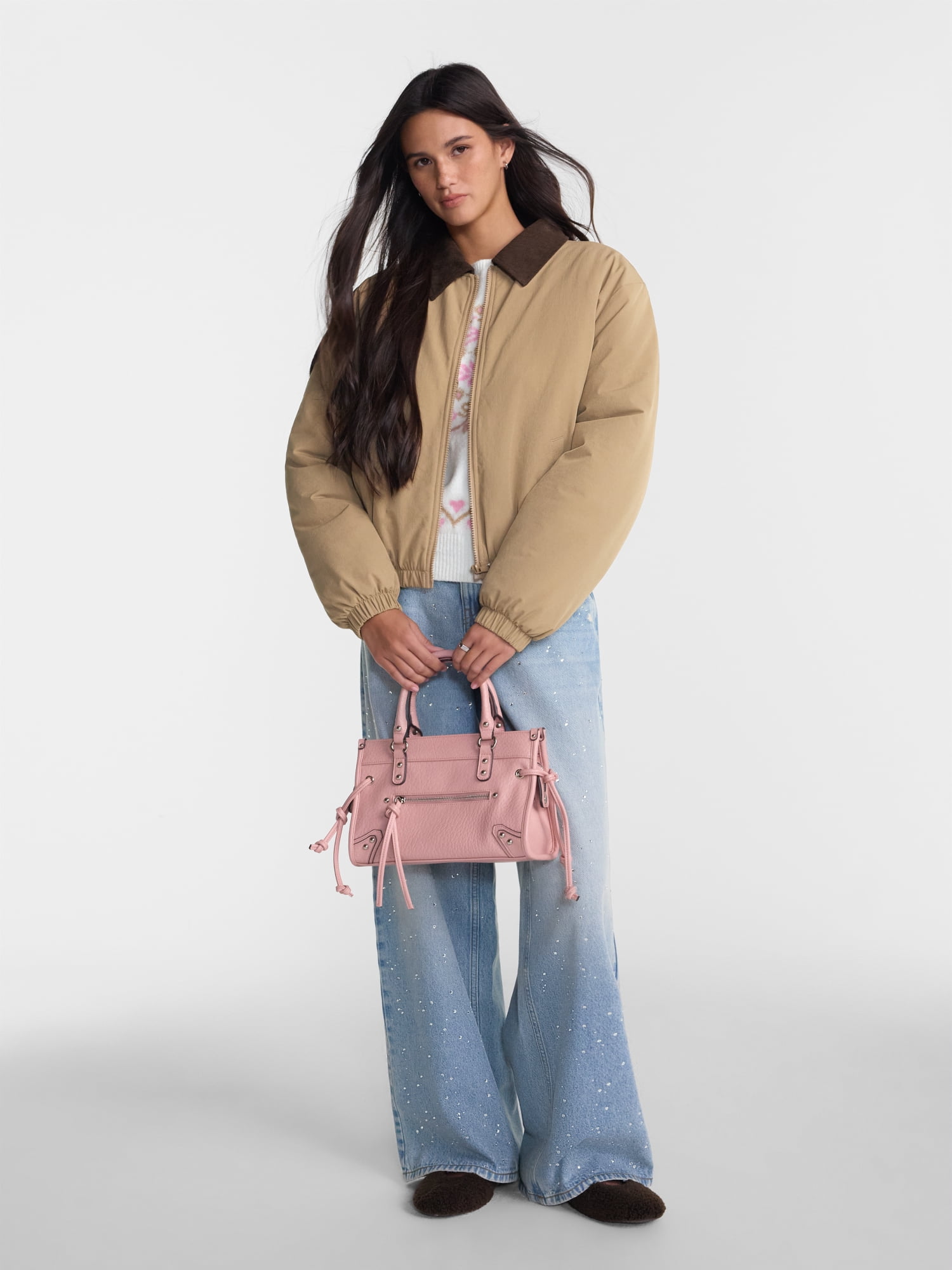 No Boundaries Puffer Barn Jacket, Women's and Women's Plus XXS-4X